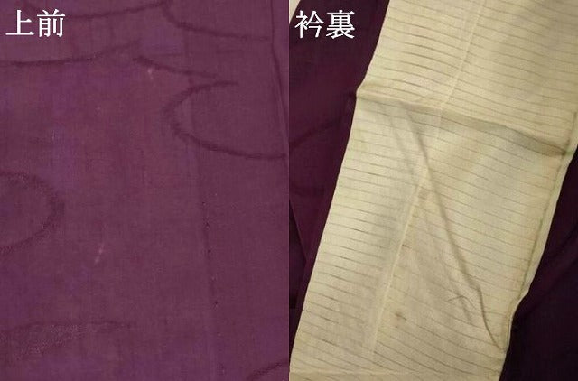平和屋着物*夏物 色無地 雲取り紋紗 似せ紫色 正絹 逸品 AABI9934jd