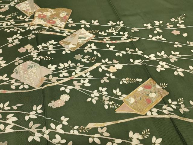 平和屋着物*夏物 訪問着 絽 駒刺繍 冊子枝花文 正絹 逸品 AABI9936jd