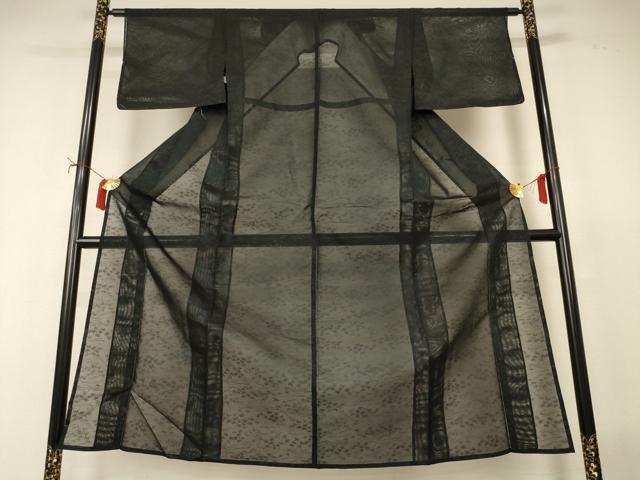平和屋着物*夏物 小紋 紗 流水笹文 正絹 逸品 AABI9953jd