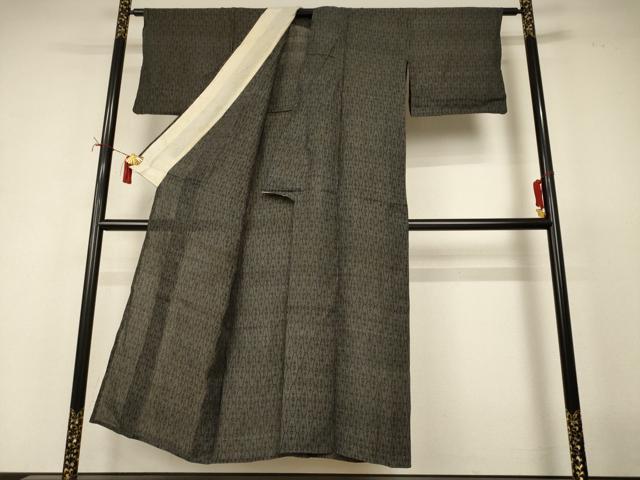 平和屋着物*夏物 石川県指定無形文化財 能登上布 本麻手織上布 幾何学文様 麻 逸品 AABI9958jd