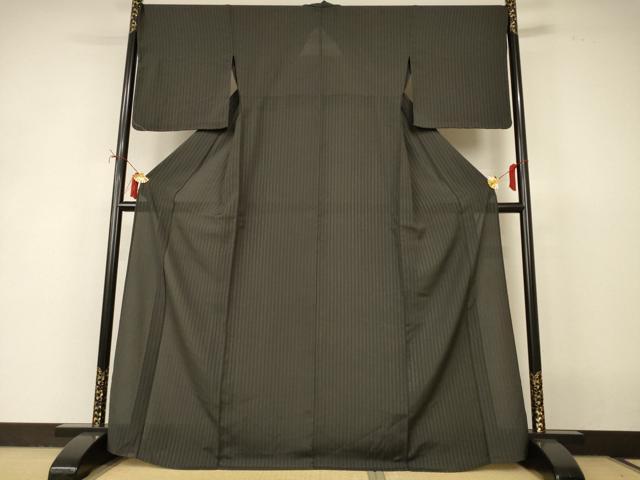 平和屋着物*夏物 お召 紗 縞 正絹 逸品 未使用 AABI9969jd