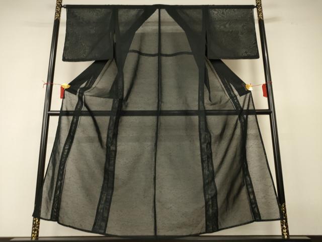平和屋着物*夏物 小紋 紗 流水笹文 正絹 逸品 未使用 AABI9976jd