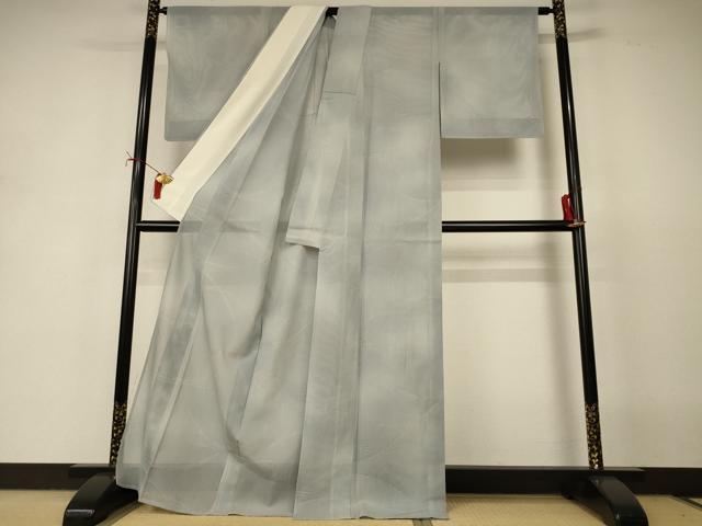 平和屋着物*夏物 小紋 縦絽 芝文 正絹 逸品 AABI9980jd
