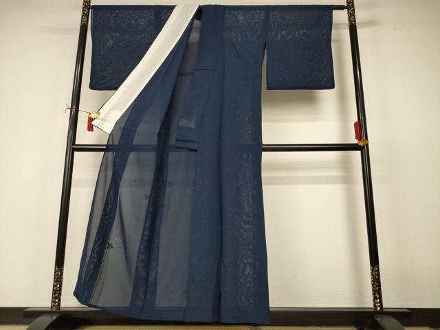 平和屋着物*夏物 色無地 絽 舞花紋紗 褐返色 正絹 逸品 AABI9986jd