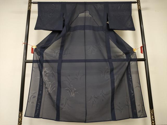 平和屋着物*夏物 色留訪問着 絽 草花紋紗 褐返色 正絹 逸品 AABI9992jd