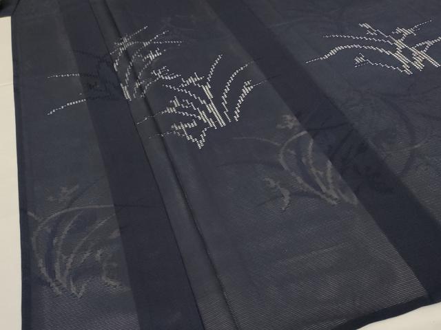 平和屋着物*夏物 色留訪問着 絽 草花紋紗 褐返色 正絹 逸品 AABI9992jd