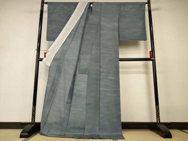 平和屋着物*夏物 虹色創家 本郷大田子 小紋 絽 霞文 暈し染め ロング丈 正絹 逸品 AABI9996jd