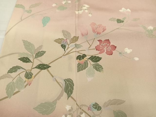 平和屋着物●訪問着 友禅 枝花文 暈し染め 正絹 逸品 AABJ0001ph