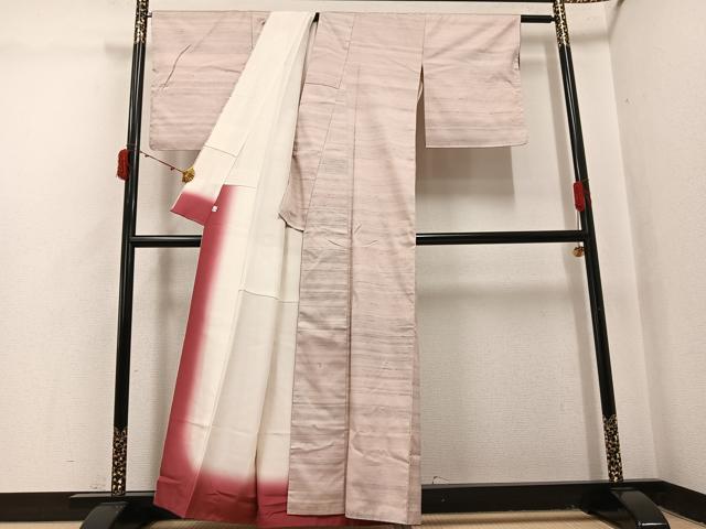 平和屋着物●紅花紬 米沢 霞文 鈴乃屋扱い 正絹 逸品 未使用 AABJ0013ph
