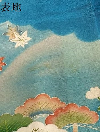 平和屋着物●アンティーク 大正ロマン 小振袖 二尺袖 刺繍 草花文 暈し染め 正絹 逸品 AABJ0016ph