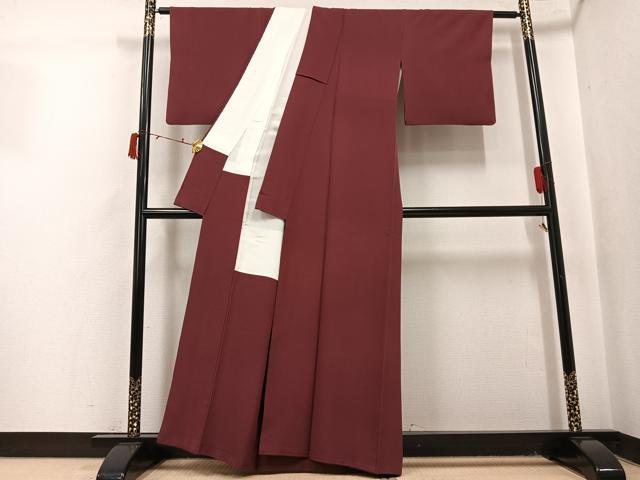 平和屋着物●上質な色無地 栗皮茶色 正絹 逸品 AABJ0020ph
