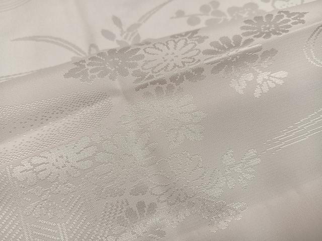 平和屋着物●振袖用長襦袢 無双仕立て 草花地紋 桜色 半衿刺繍 洗える着物 未使用 AABJ0026ph