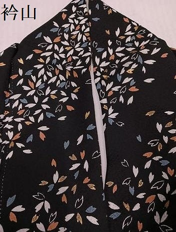 平和屋着物●上質な小紋 夜桜 黒地 金彩 三越扱い 正絹 逸品 AABJ0027ph