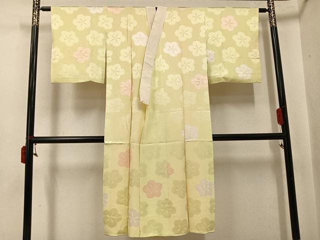 平和屋着物●長襦袢 袷 絞り 地紋起こし 梅地紋 正絹 逸品 未使用 AABJ0034ph