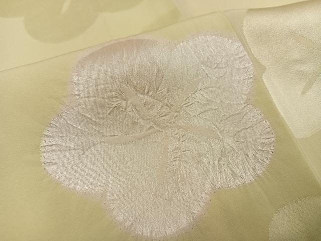 平和屋着物●長襦袢 袷 絞り 地紋起こし 梅地紋 正絹 逸品 未使用 AABJ0034ph