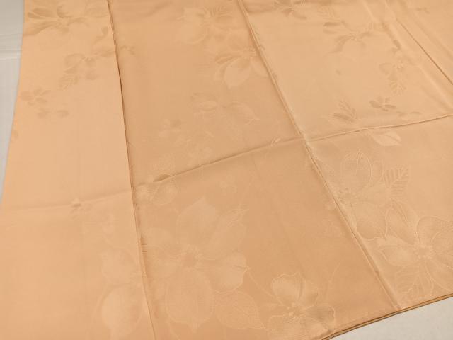 平和屋着物●上質な色無地 枝花地紋 雄黄色 正絹 逸品 AABJ0035ph