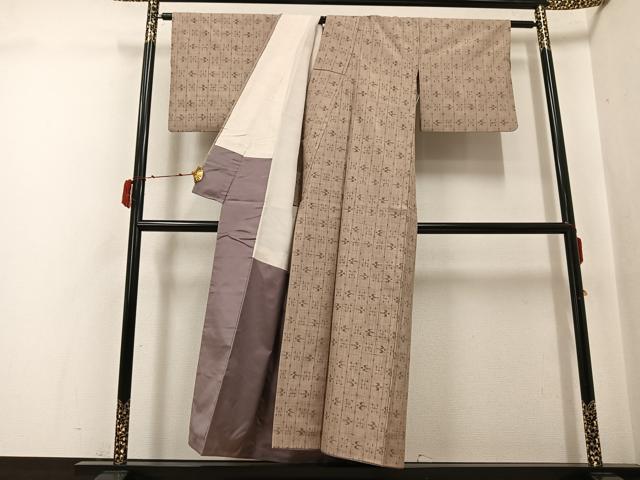 平和屋着物●上質な紬 琉球絣文様 正絹 逸品 AABJ0038ph
