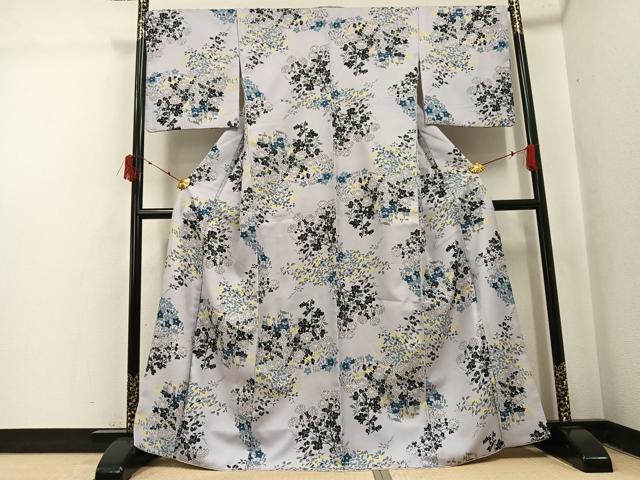 平和屋着物●小紋 草花文 洗える着物 AABJ0048ph