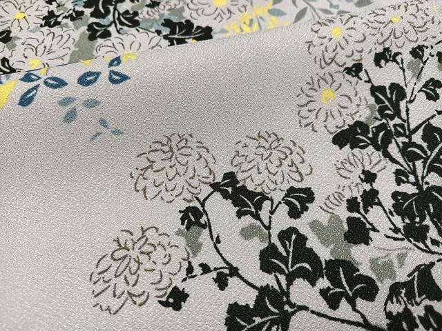 平和屋着物●小紋 草花文 洗える着物 AABJ0048ph