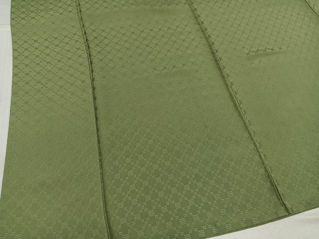 平和屋着物●上質な色無地 花織 柳茶色 正絹 逸品 AABJ0050ph