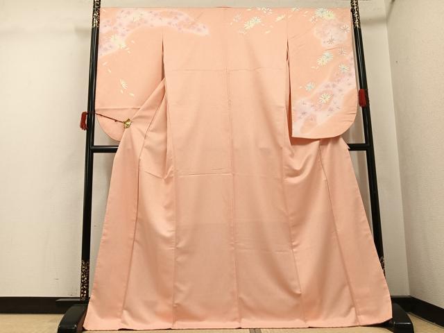 平和屋着物●小振袖 二尺袖 舞花文 ロング丈 洗える着物 AABJ0056ph