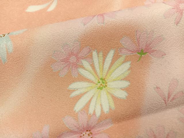 平和屋着物●小振袖 二尺袖 舞花文 ロング丈 洗える着物 AABJ0056ph