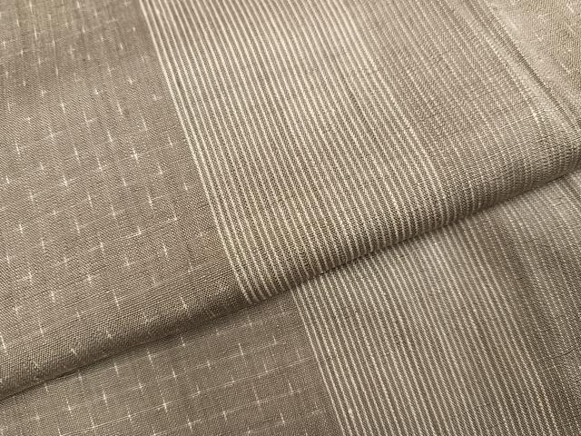 平和屋着物●本場結城紬 重要無形文化財 間道 正絹 逸品 AABJ0072ph