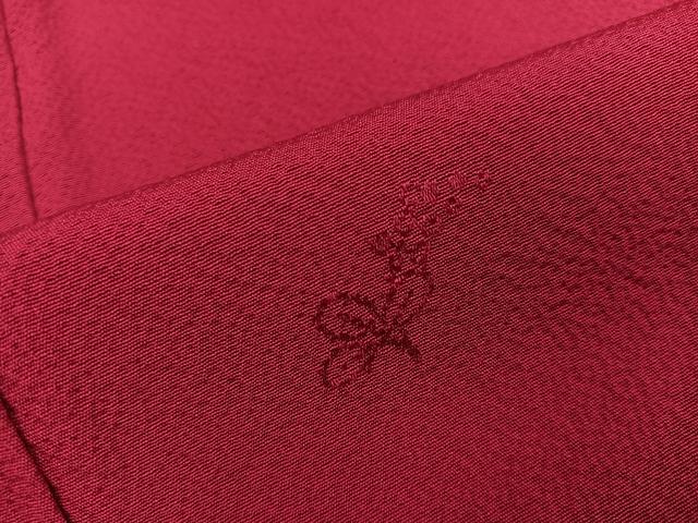 平和屋着物●世界的ファッションデザイナー 山本寛斎 kansaiブランド 振袖 堅牢染 草花地紋 濃紅色 反端付き 正絹 逸品 AABJ0073ph