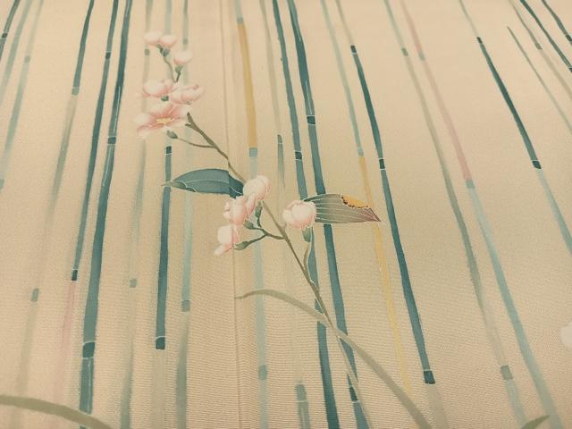 平和屋着物●訪問着 友禅 作家物 枝花文 暈し染め 正絹 逸品 AABJ0074ph