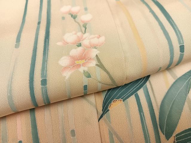 平和屋着物●訪問着 友禅 作家物 枝花文 暈し染め 正絹 逸品 AABJ0074ph