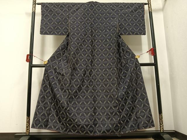 平和屋着物●本場琉球絣 紬 正絹 逸品 未使用 AABJ0098ph