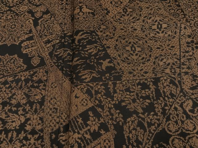 平和屋着物●訪問着 本場大島紬 絣百撰 鳥獣花文 恵積五郎作 たとう紙付き 正絹 逸品 AABJ0099ph