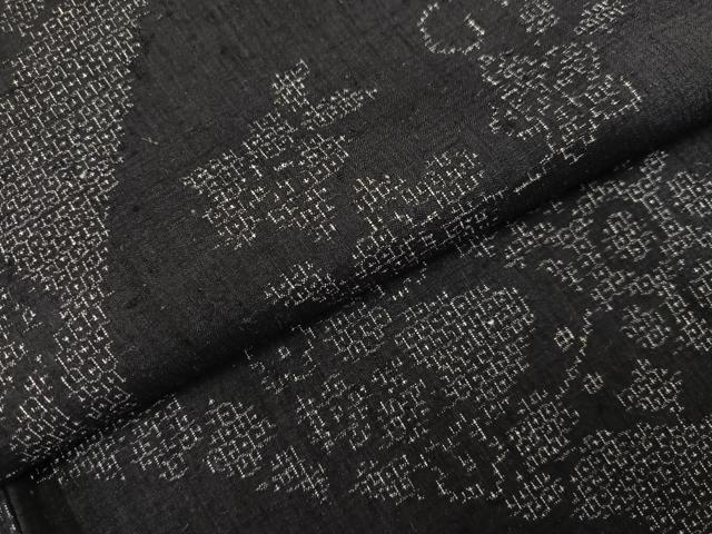 平和屋着物●本場結城紬 重要無形文化財 吉祥草花文 正絹 逸品 AABJ0105ph