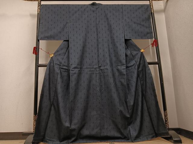 平和屋着物●本場大島紬 カタス 麻の葉文様 正絹 逸品 未使用 AABJ0114ph