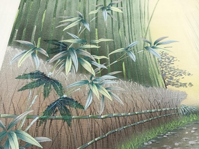平和屋着物●訪問着 作家物 洛庵 手描き 草木文 暈し染め 正絹 逸品 AABJ0116ph