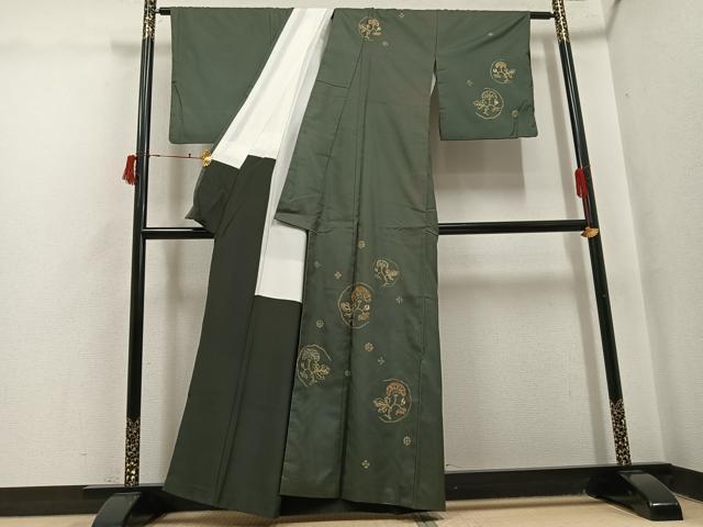 平和屋着物●訪問着 本場大島紬 染大島 更紗文 金彩 正絹 逸品 AABJ0130ph