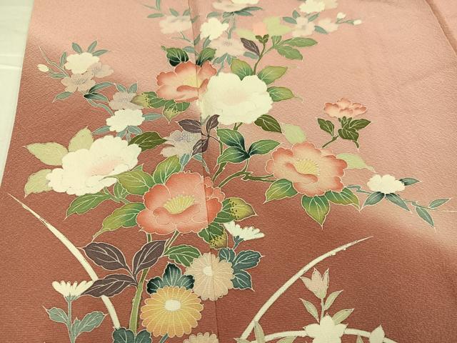 平和屋着物●訪問着 友禅 草花文 暈し染め 正絹 逸品 AABJ0132ph