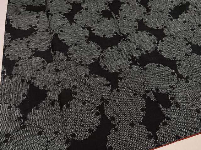 平和屋着物●上質な紬 雪輪文 正絹 逸品 AABJ0139ph