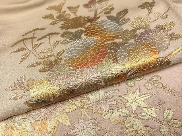 平和屋着物●金彩友禅 卓越技能者・名工・和田光正 訪問着 花車文 暈し染め 金銀彩 正絹 逸品 AABJ0142ph