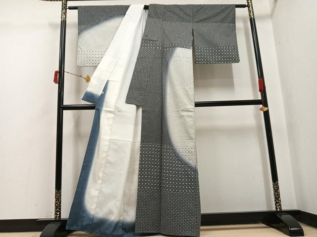 平和屋着物●訪問着 本場大島紬 刺繍 刺子 吉祥文 正絹 逸品 AABJ0144ph