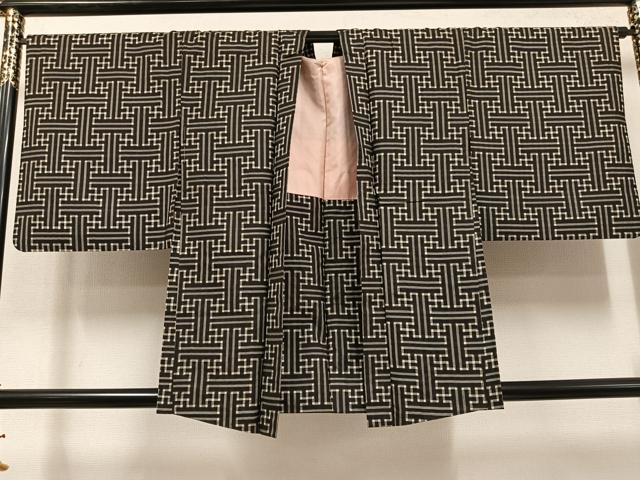 平和屋着物●本場大島紬 龍郷絣 秋名バラ アンサンブル 正絹 逸品 AABJ0147ph