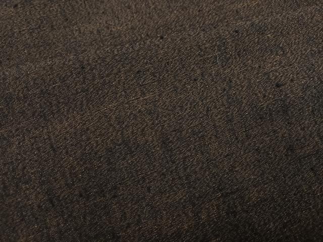平和屋着物●男性 結城紬 杢 霞文 海松茶色 証紙付き 正絹 逸品 AABJ0148ph