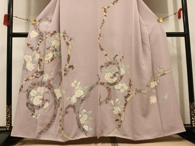 平和屋着物●創業460年・千總 訪問着 草花文 金彩 正絹 逸品 AABJ0153ph