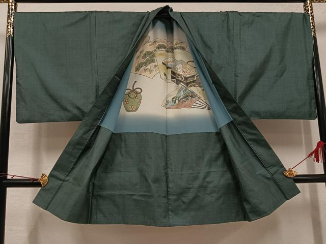 平和屋着物●男性 本場大島紬 アンサンブル 150亀甲 総詰め キングサイズ 正絹 逸品 AABJ0156ph