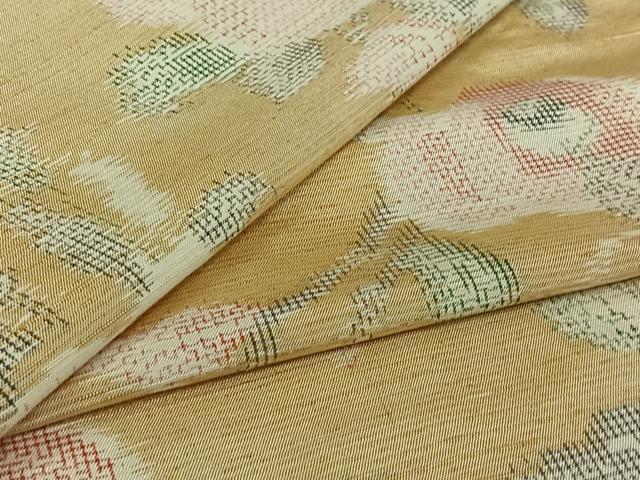 平和屋着物▽上質な紬 単衣 枝花文 正絹 逸品 AABJ0171jh