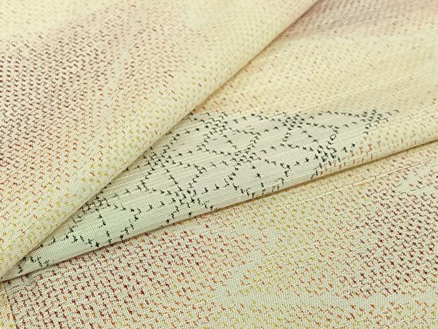 平和屋着物▽上質な紬 単衣 松皮菱文 正絹 逸品 AABJ0173jh