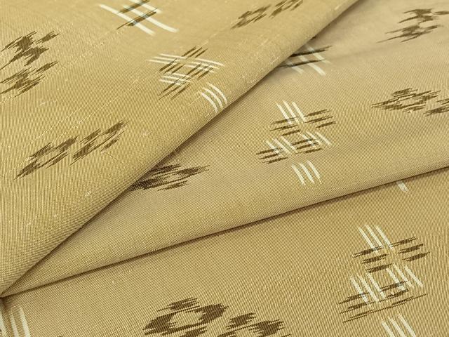 平和屋着物▽本場琉球絣 紬 単衣 正絹 逸品 AABJ0177jh