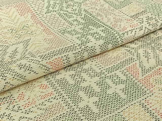 平和屋着物▽本塩沢 単衣 幾何学文様 正絹 逸品 AABJ0179jh