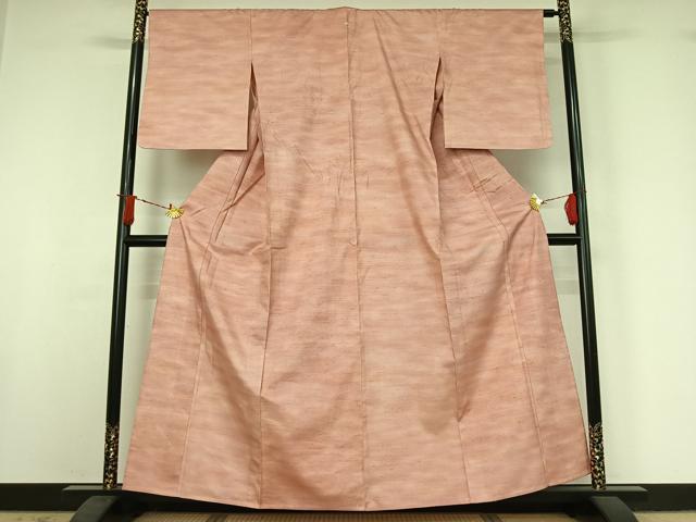 平和屋着物▽上質な紬 単衣 霞文 正絹 逸品 AABJ0185jh