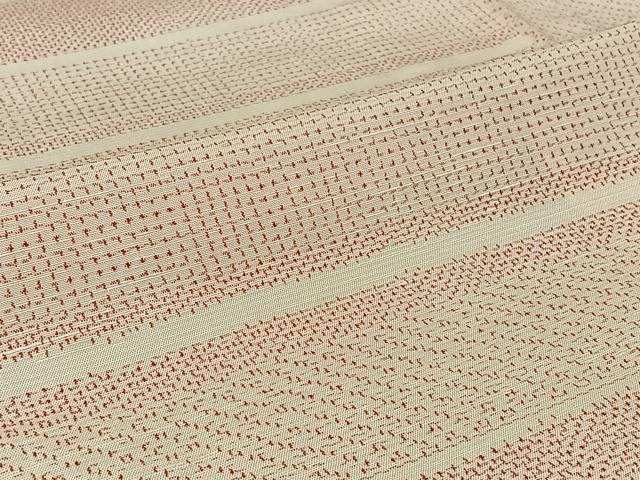 平和屋着物▽上質な紬 単衣 横段文 正絹 逸品 AABJ0197jh
